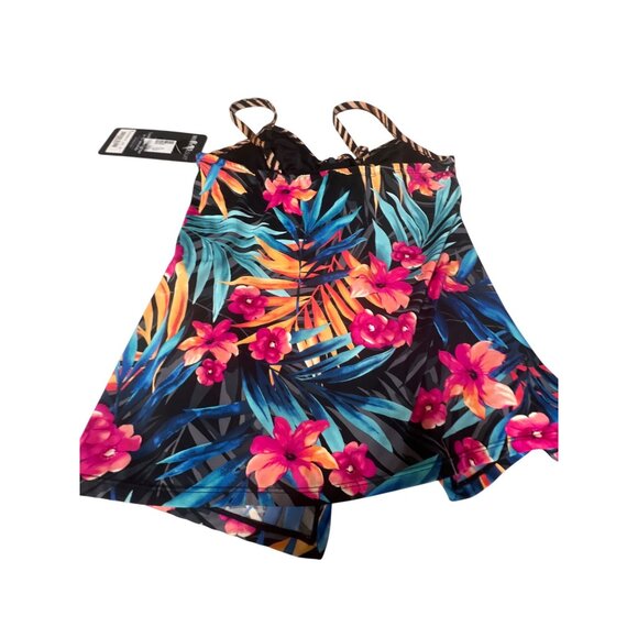Miraclesuit Womens Floral Swim Tank Top With Animal Print Accents Size 10 NWT - Picture 5 of 6